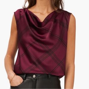 Halogen Plaid Sleeveless Top